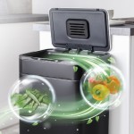 Tower Ozone Sensor Trash Can with Support Legs, 65L, Hands-Free Open, Carbon Filter, Black T938022BLK